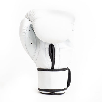 White Synthetic Leather Boxing Gloves | Core Training Gloves for Fitness & Sparring (S/M)