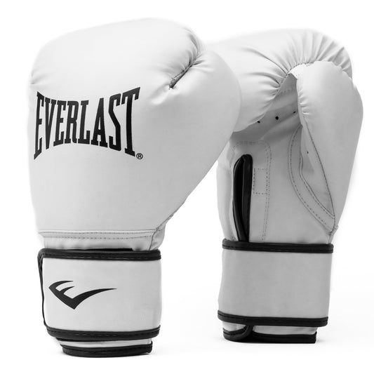 White Synthetic Leather Boxing Gloves | Core Training Gloves for Fitness & Sparring (S/M)